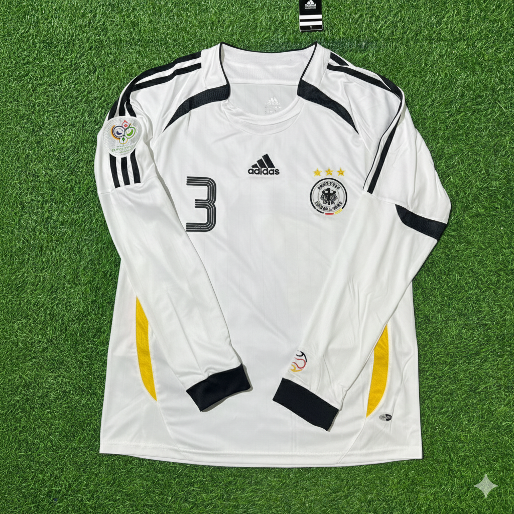 Andreas Brehme Deutschland Weltmeisterschaft Langarm Weiß Retro Fußballtrikot