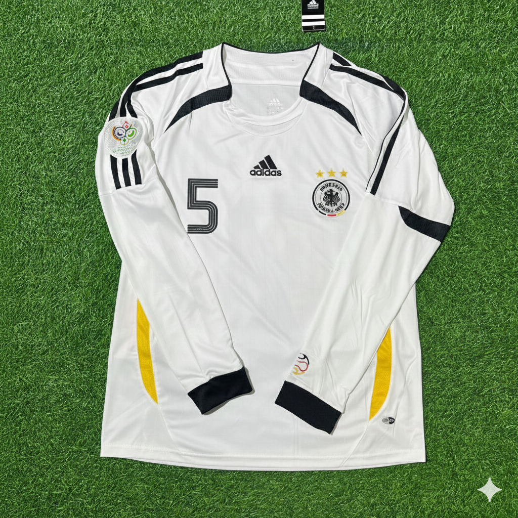 Mats Hummels Germany World Cup Long Sleeve White Retro Football Jersey