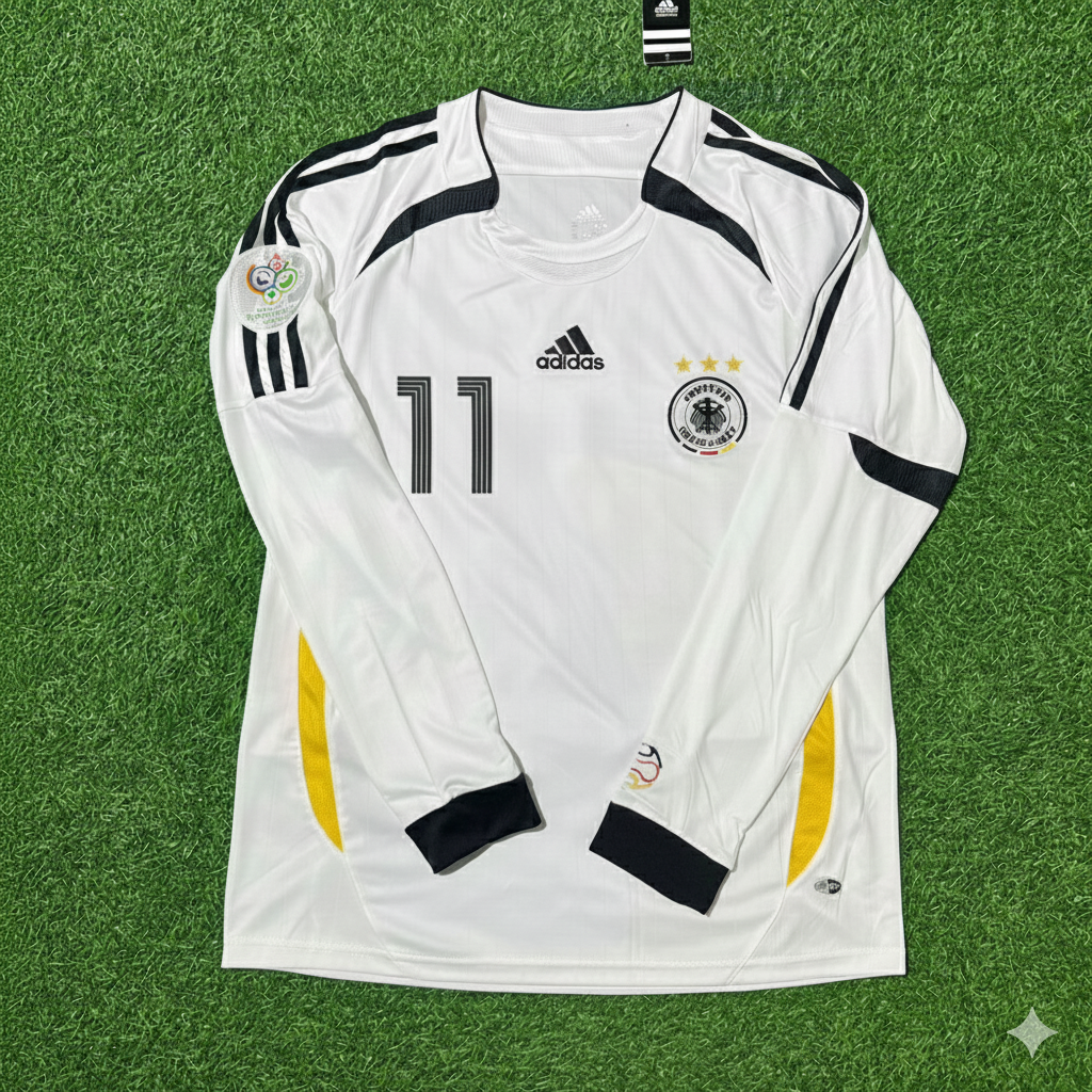 Karl Heinz Rummenigge Germany World Cup Long Sleeve White Retro Football Jersey