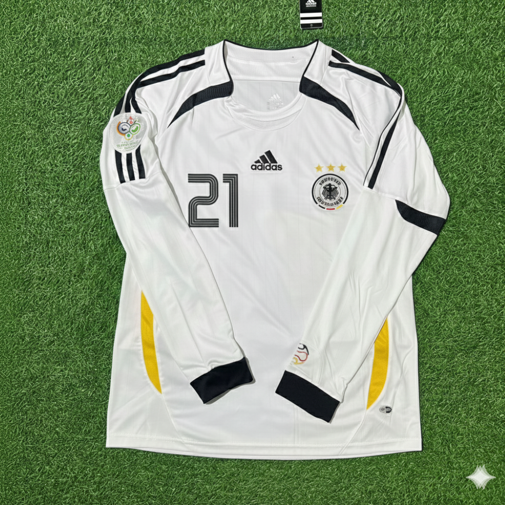 İlkay Gündoğan Germany World Cup Long Sleeve White Retro Football Jersey