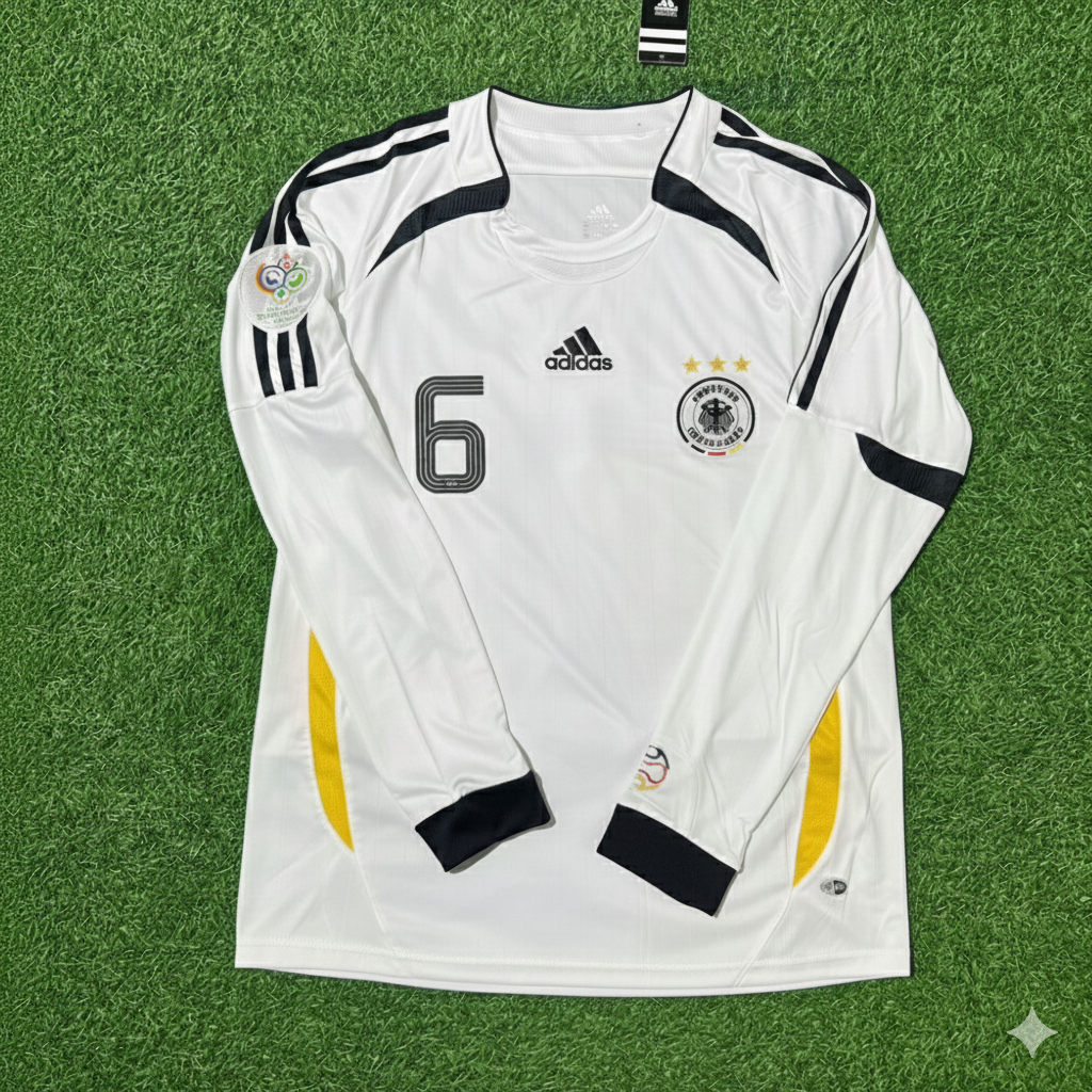 Joshua Kimmich Deutschland WM Langarm Weißes Retro-Fußballtrikot