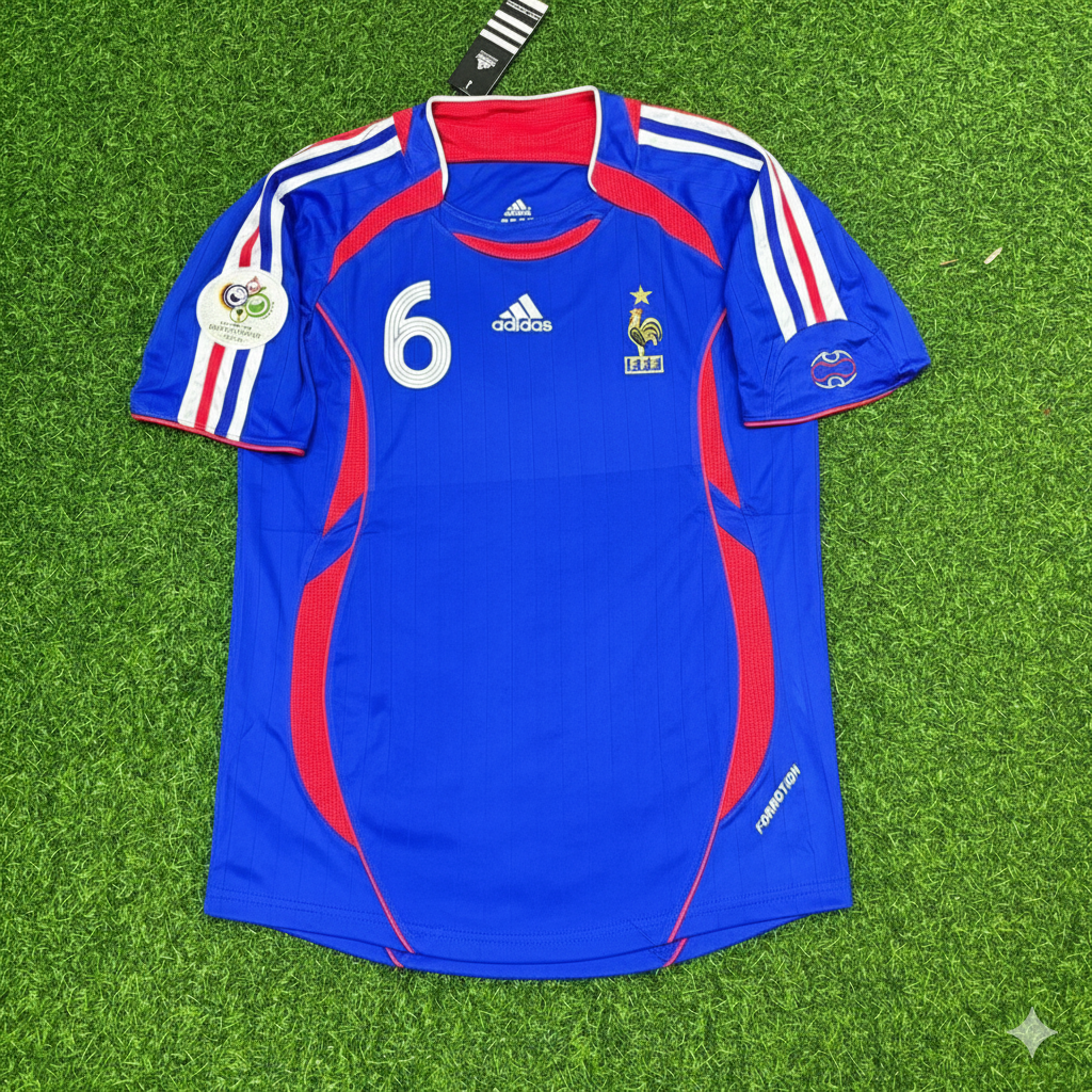 Claude Makelele Frankreich WM 2006 Blaues Retro-Trikot – | Trikot | Maillot Fußballtrikot