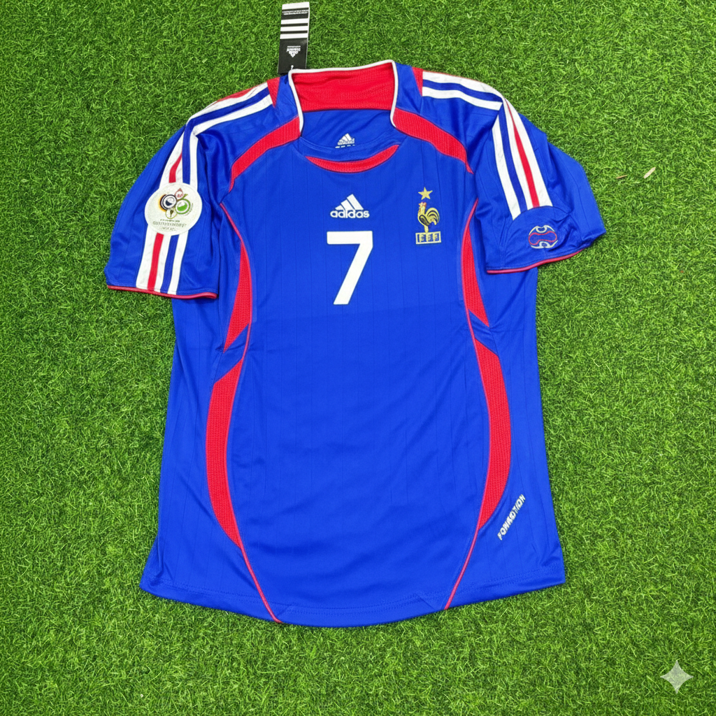 Florent Malouda Frankreich 2006 WM Blaues Retro Trikot – | Trikot | Maillot Soccer Shirt