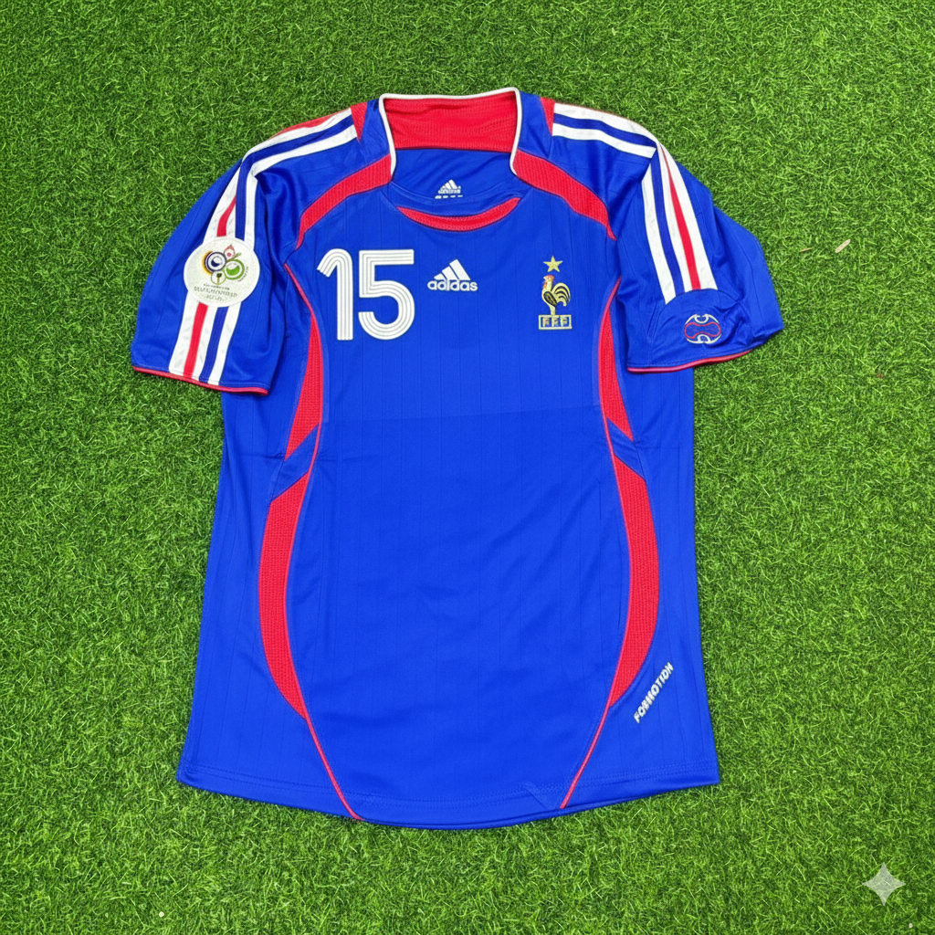 Lilian Thuram Frankreich WM 2006 Blau Retro Trikot – | Trikot | Maillot Fußballshirt
