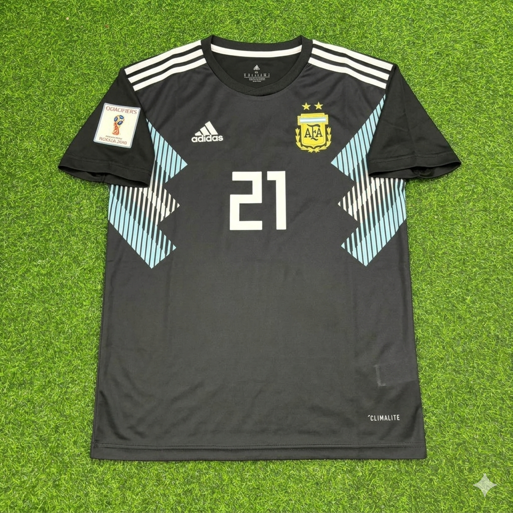Paulo Dybala Argentina 2018 World Cup Black Retro Football Jersey