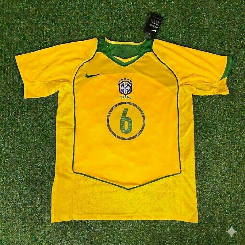 Roberto Carlos 6– Brasilien 2004–2006 Retro-Trikot – | Trikot | Fußballtrikot