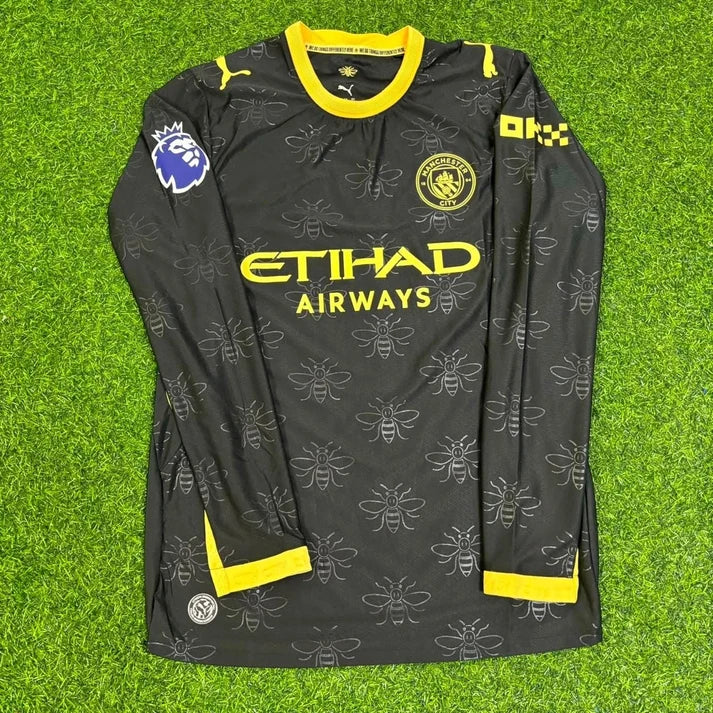 Allan #37 Manchester City 2026/2027 New Season Away Black Long Sleeve Jersey Trikot Maillot Soccer Shirt