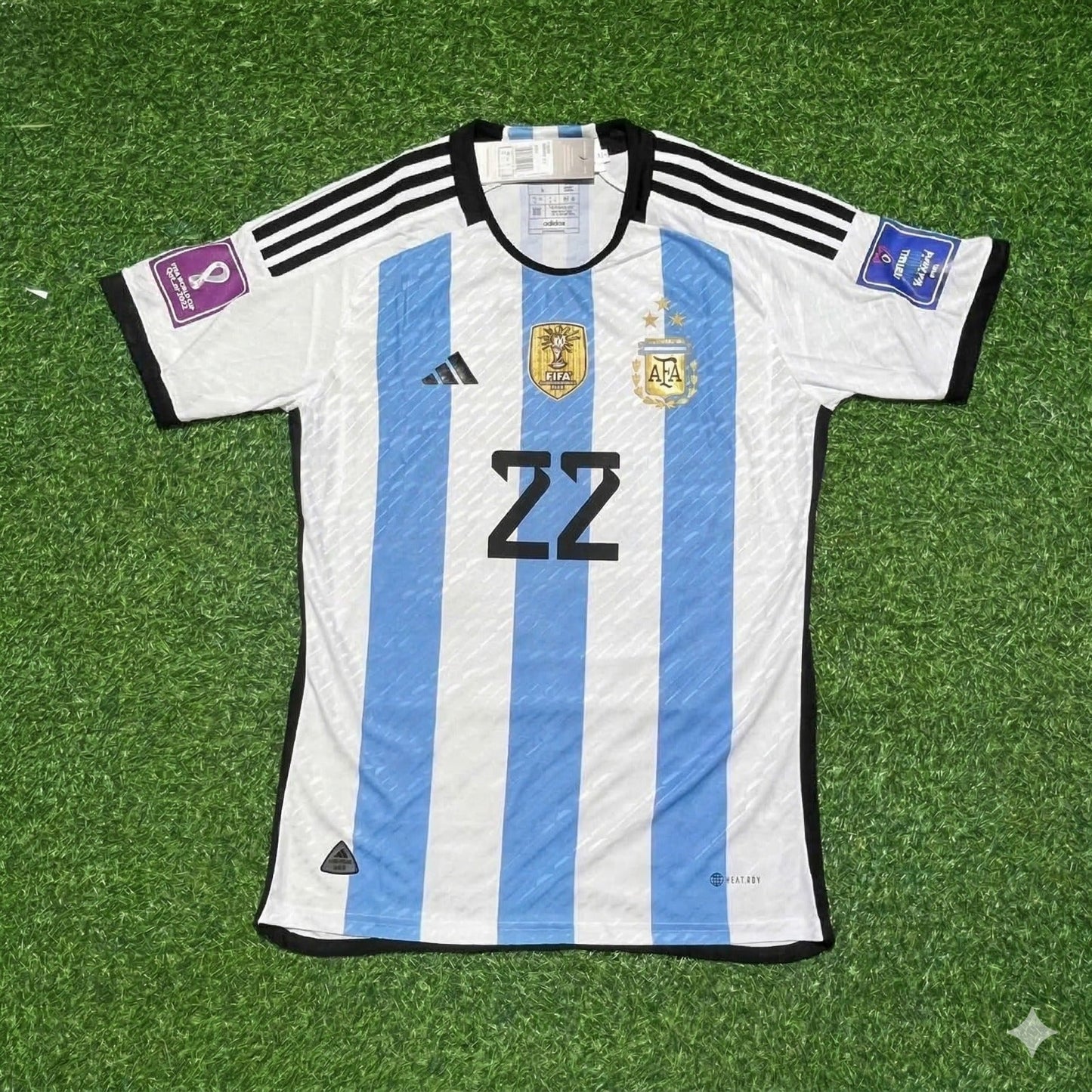 Lautaro Martínez 22- Argentinien 2022 Katar Weltmeister Heimtrikot Maillot Trikot Maglia Fußballtrikot