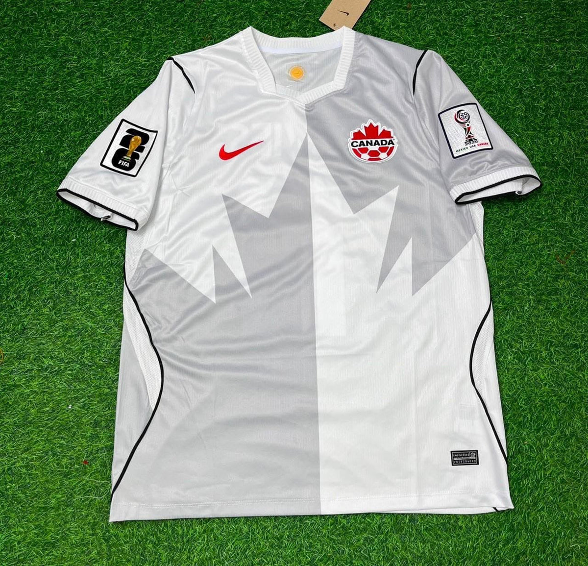 Maillot de football blanc extérieur Cyle Larin #9 Canada Coupe du Monde 2026