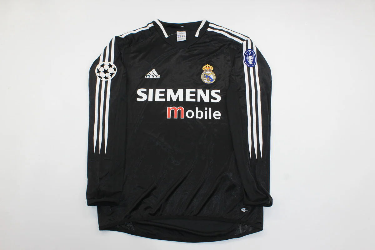 David Beckham Real Madrid 2004-2005 Away Black Long Sleeve Retro Jersey