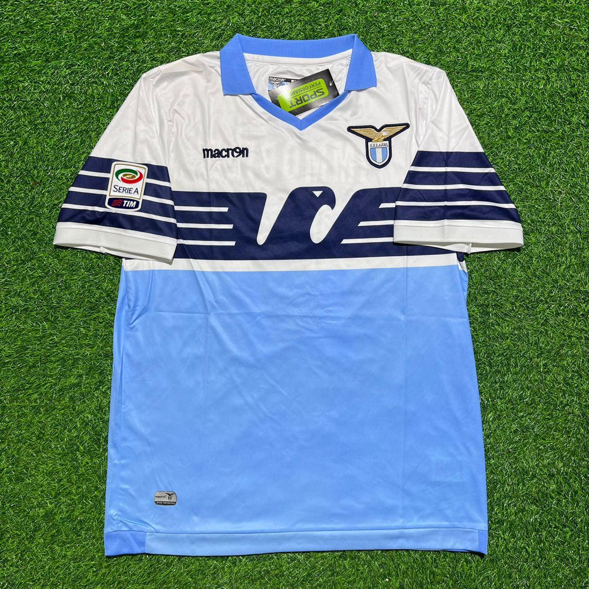 Giuseppe Favalli #5 Lazio White Blue Retro Home Football Jersey