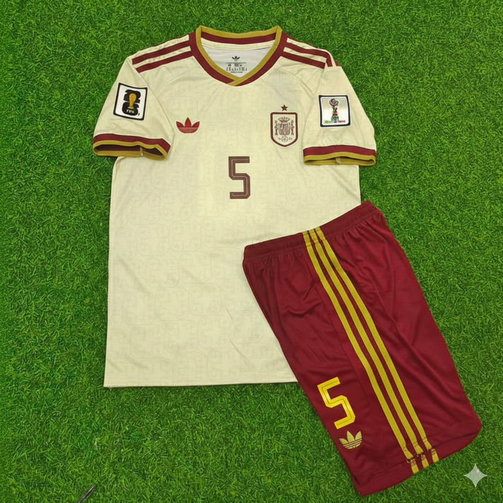 Pau Cubarsi 5- Spanien 2026 WM Auswärts Trikot für Kinder