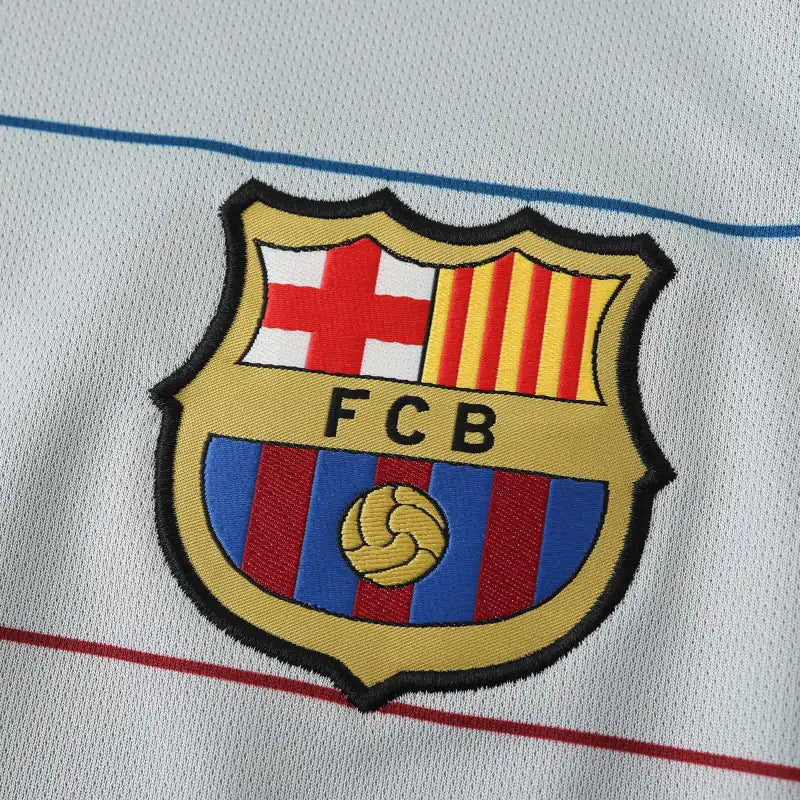 FC Barcelona 03/04 Season Grey Away Retro Jersey Trikot Soccer Shirt