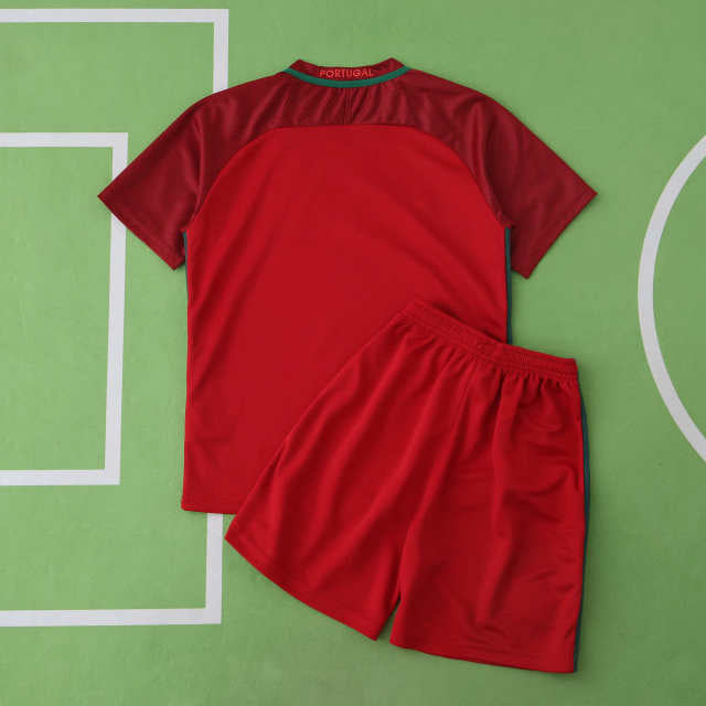 Portugal 2016 Season Home kids Retro Jersey Trikot Soccer Shirt