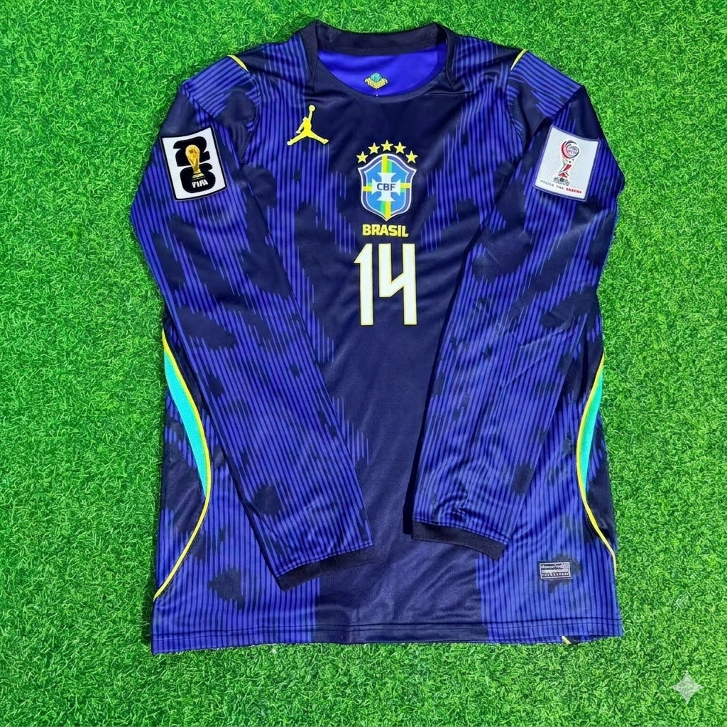 Wesley 14# Brazil 2026 World Cup Sleeve Blue Away Jersey Trikot