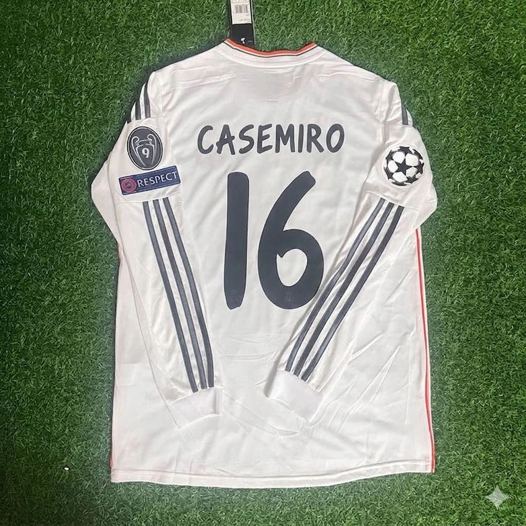 Casemiro #16 Real 2014 Lisbon Final Long Sleeve Jersey Soccer Shirt