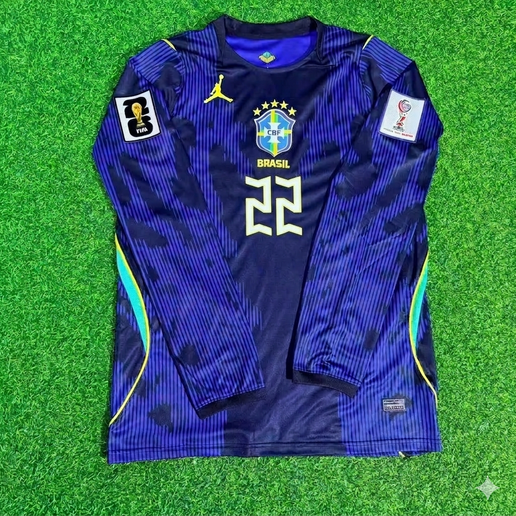 João Pedro 22# Brazil 2026 World Cup Sleeve Blue Away Jersey Trikot