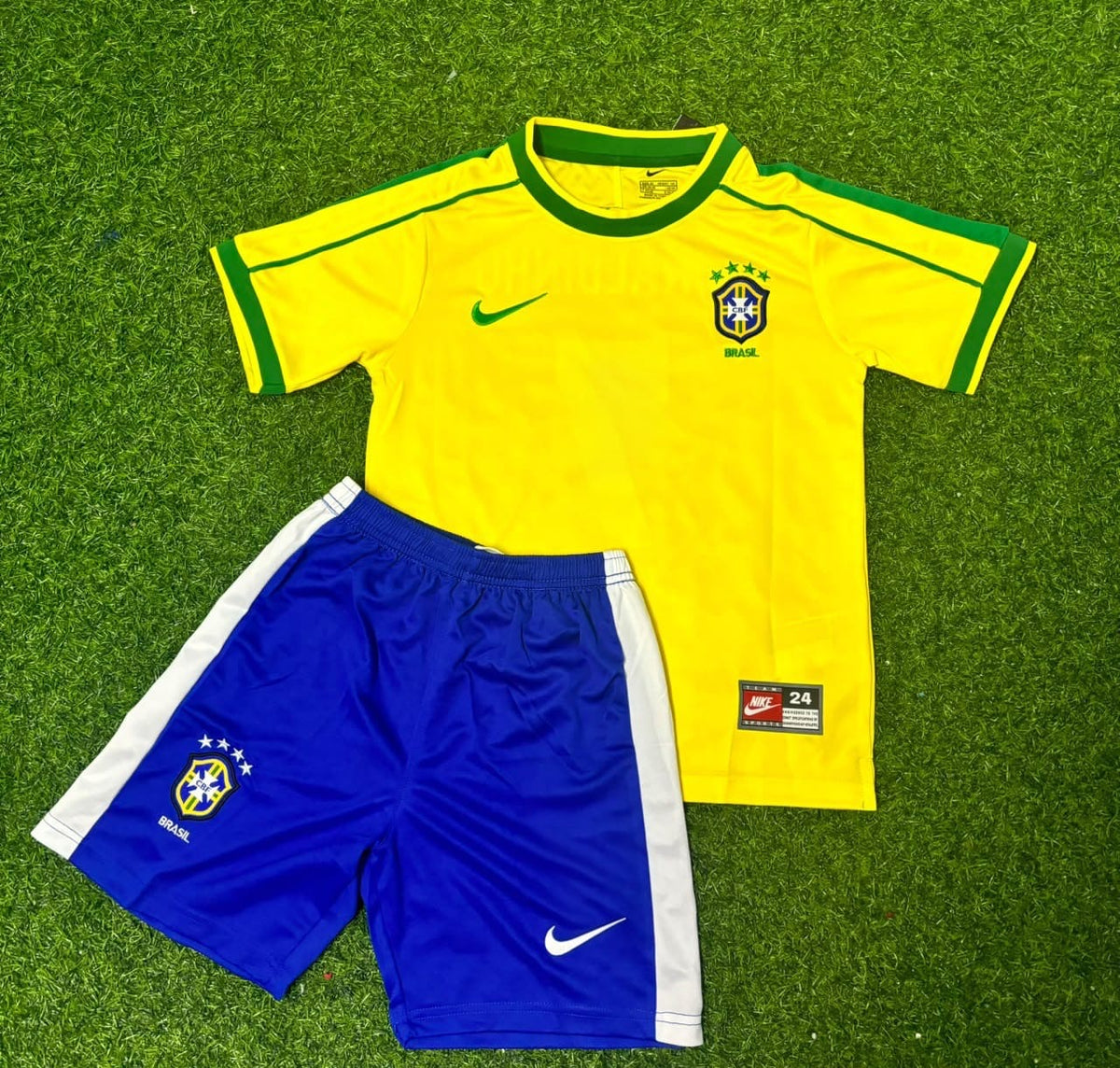 Adriano #7 Brasilien WM 2002 Retro Kinder Fußballtrikot Jersey Trikot Maillot Enfant Soccer Shirt