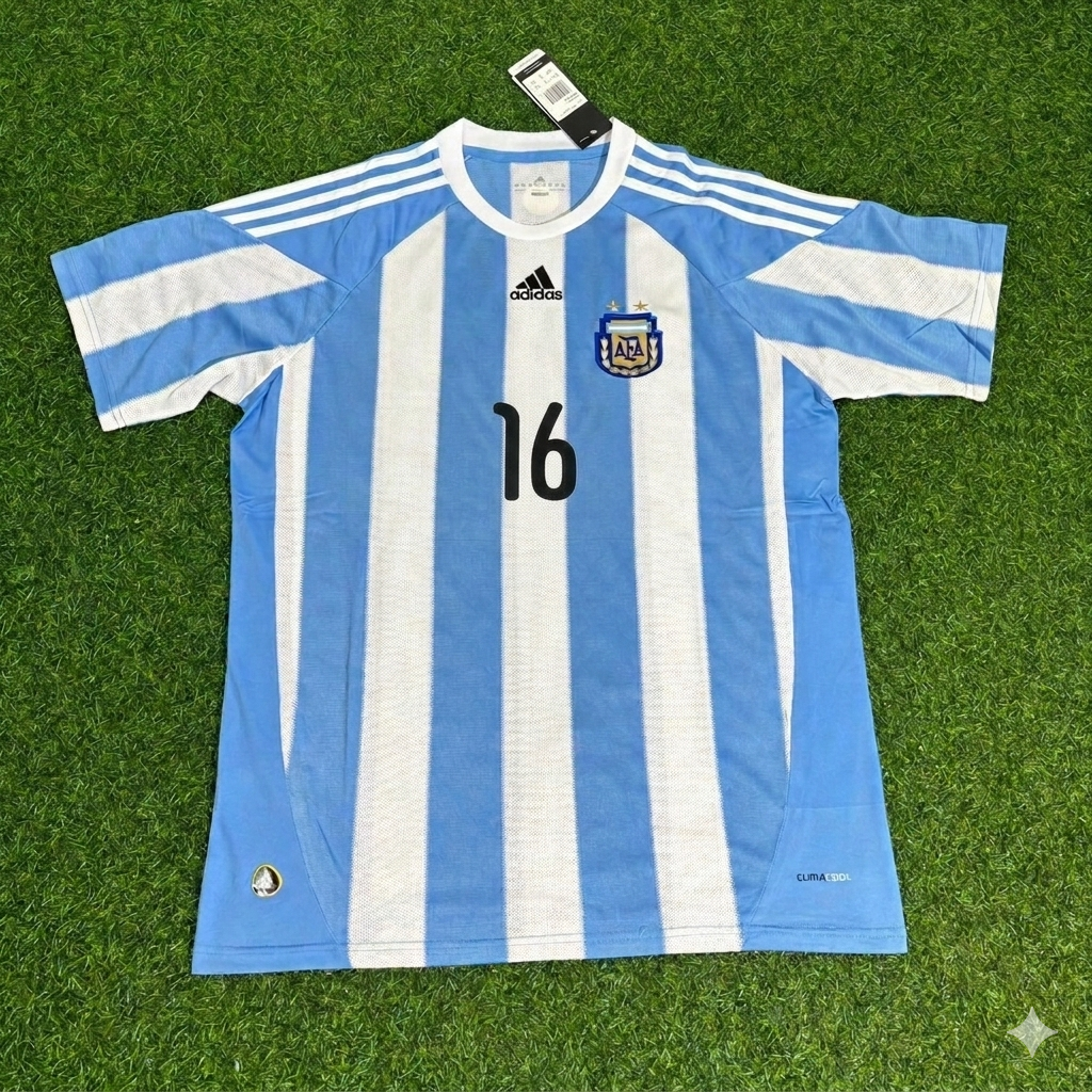 Sergio Kun Aguero 16- 2010 World Cup Argentina Retro Jersey