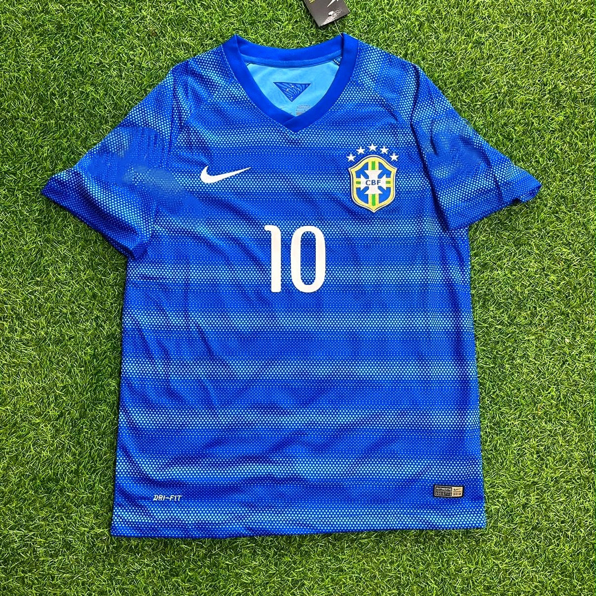 Ronaldinho #10 Brasil Camiseta Retro Azul Trikot