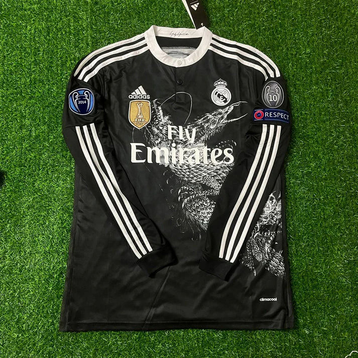 Gareth Bale 11- Real Madrid 2015 Dragon Black Retro Jersey Soccer Shirt Trikot