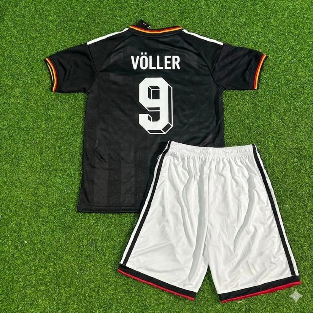 Rudi Völler Germany Black Retro Kids Football Jersey