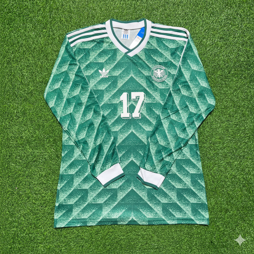 Andreas Möller Deutschland 1990 WM Grün Langarm Trikot