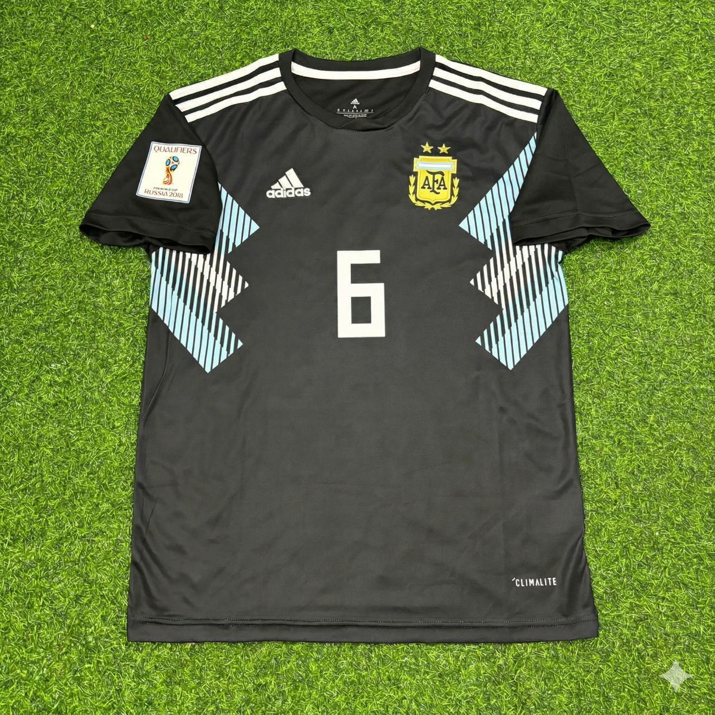 Federico Fazio Argentinien WM 2018 Schwarzes Retro-Fußballtrikot
