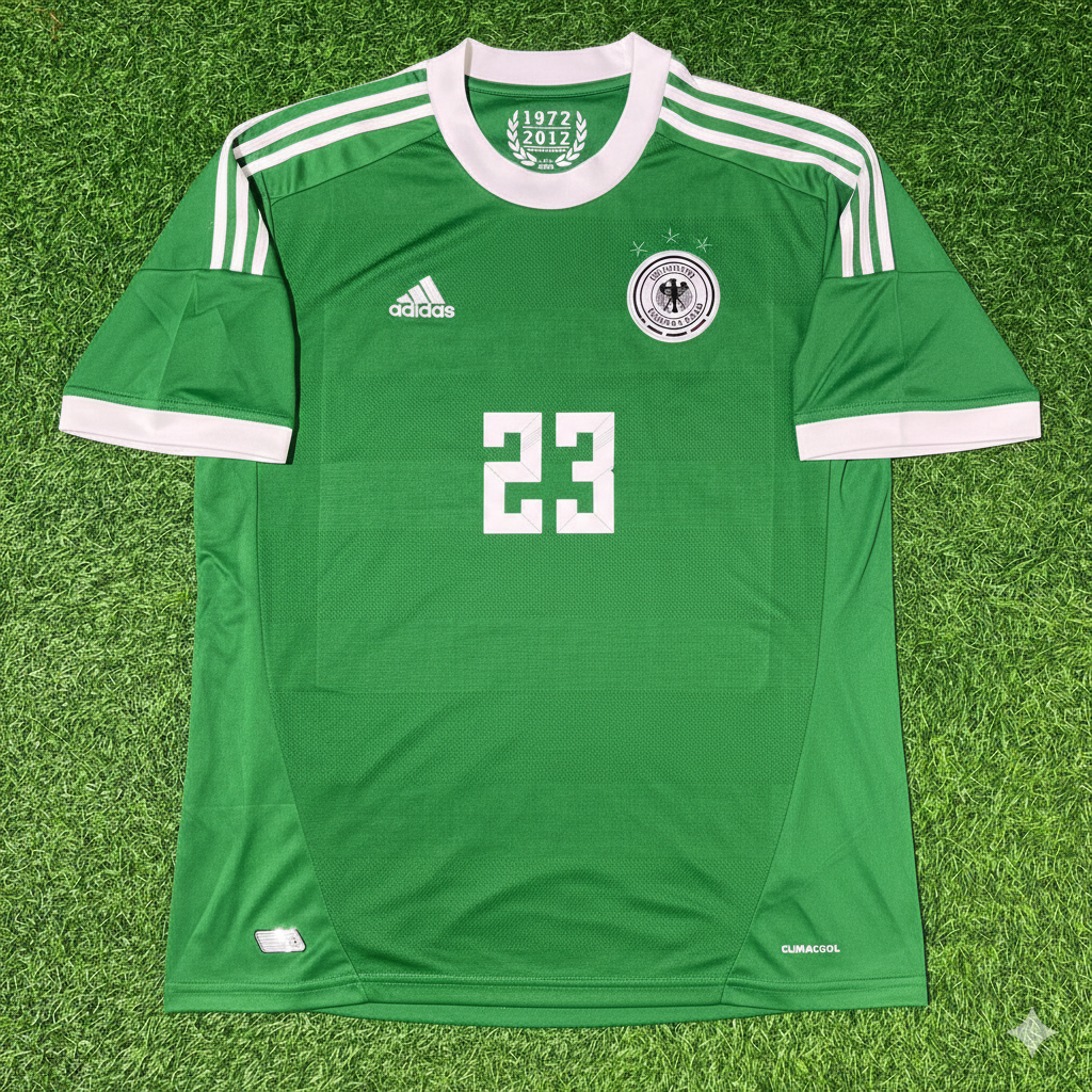Germany 2012 EURO Green Retro Football Jersey – Mario Gomez