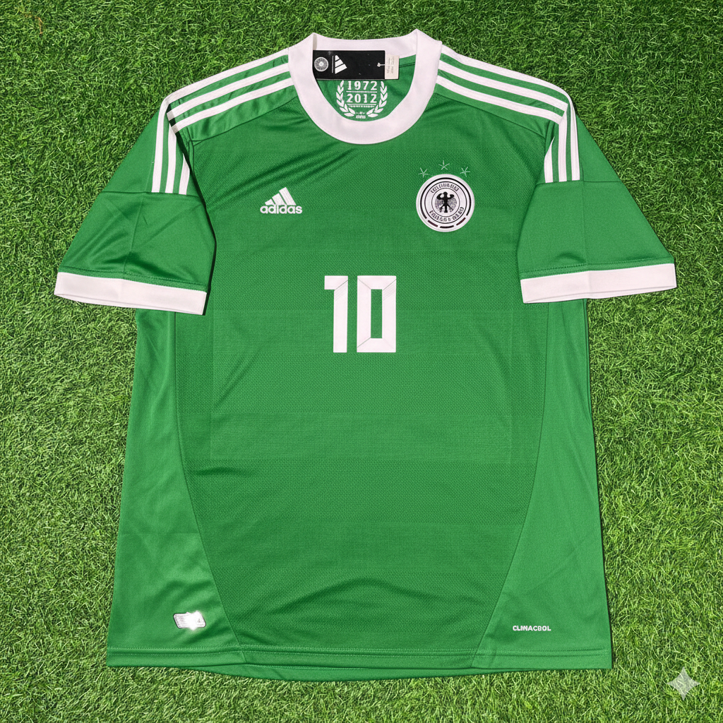 Germany 2012 EURO Green Retro Football Jersey â Lukas Podolski