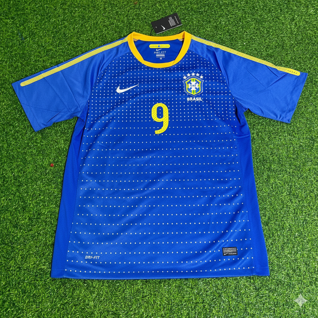 Ronaldo Nazario Brasilien WM 2010 Retro Blau Trikot
