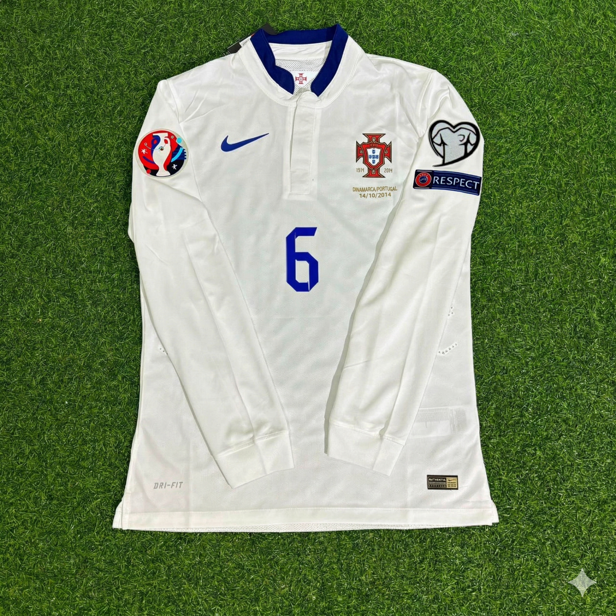 Ricardo Carvalho Portugal EURO 2016 Weißes Langarm-Retro-Fußballtrikot