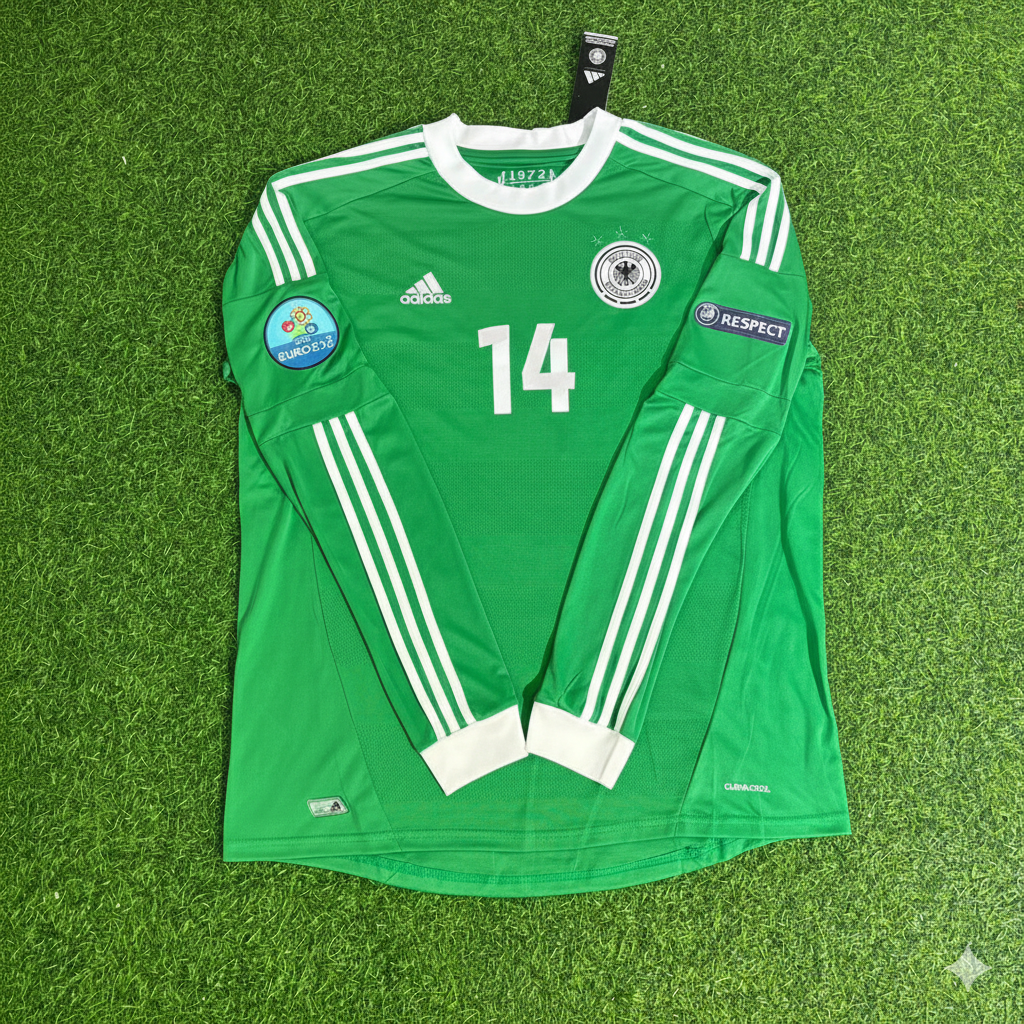 Germany 2012 EURO Long Sleeve Green Retro Football Jersey – Benedikt Howedes