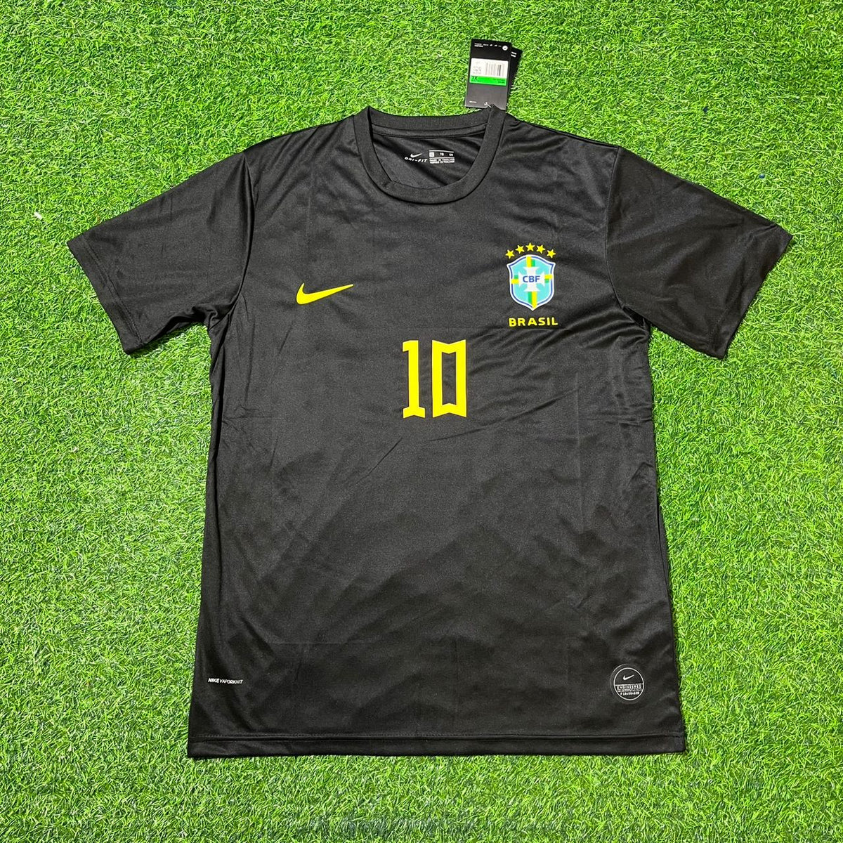 Zico Brazil Black Retro Football Jersey Kit