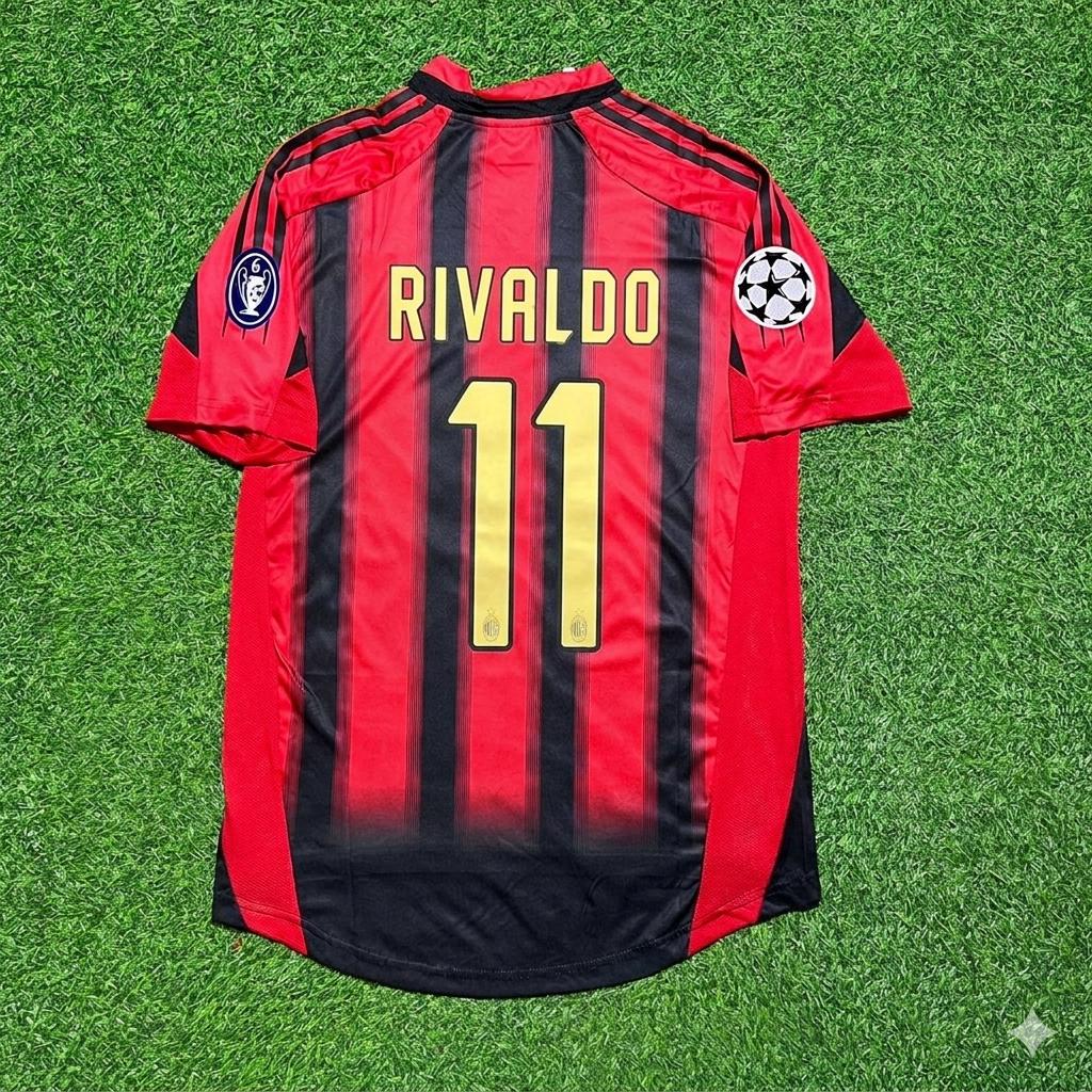 Rivaldo #11 AC Milan Home Retro Football Jersey