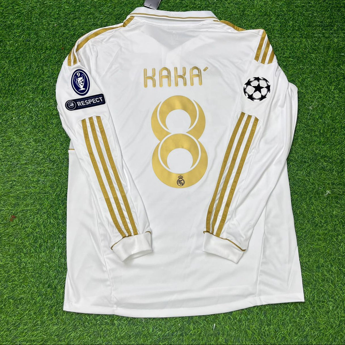 Kaka Leite Retro Home Retro Long Sleeve Football Kit Trikot Soccer Shirt