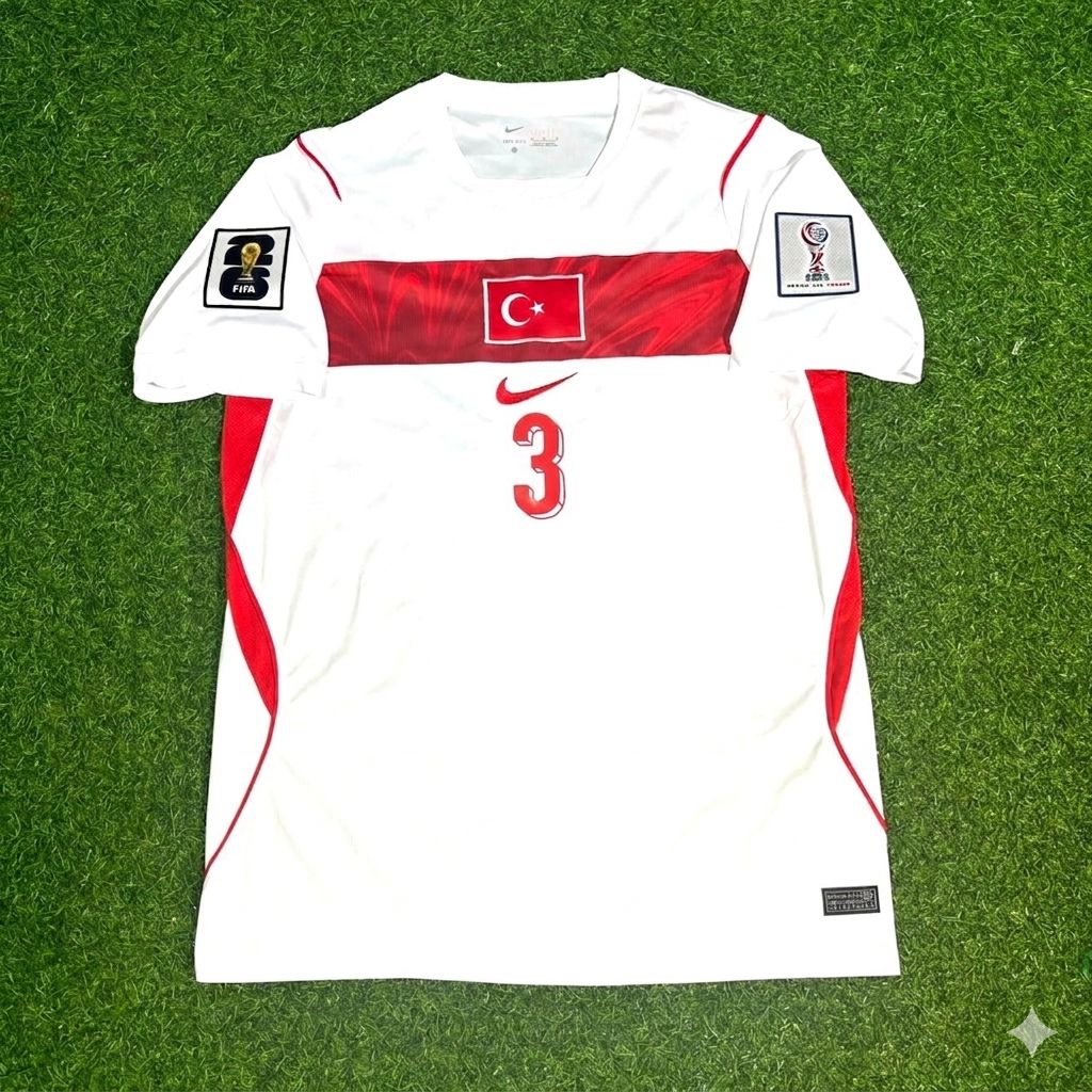 Merih Demiral #3 Turkey Türkiye - World Cup 2026 -Away White - Jersey Trikot - Maillot Maglia