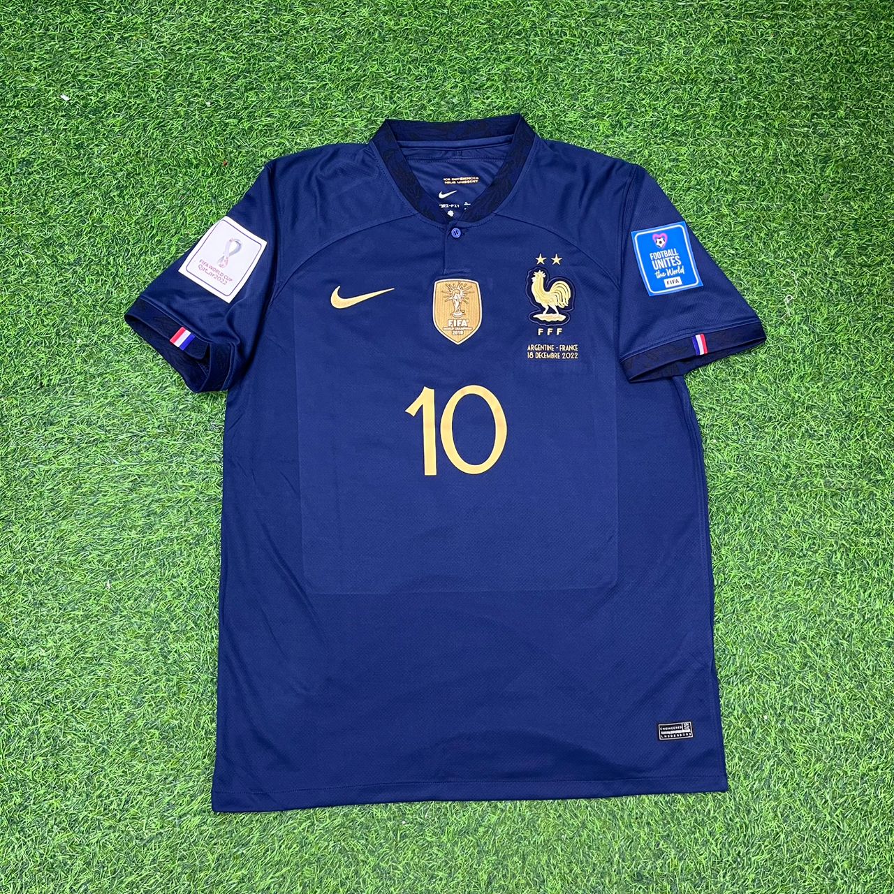 Kylian Mbappé Frankreich WM 2022 Finale Retro Trikot Fußballtrikot