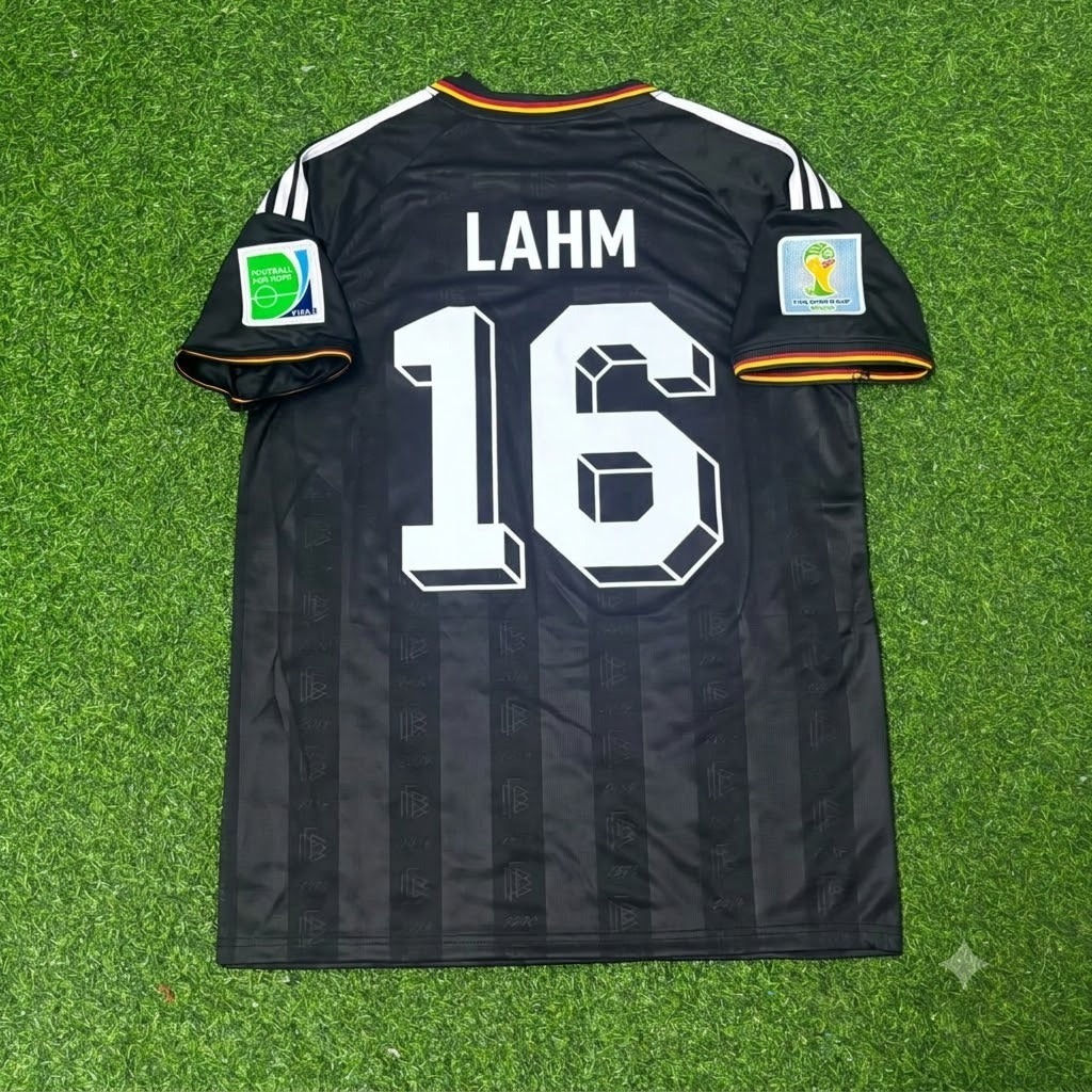 Maillot de football rétro noir édition spéciale Coupe du Monde 2014 Allemagne Philipp Lahm