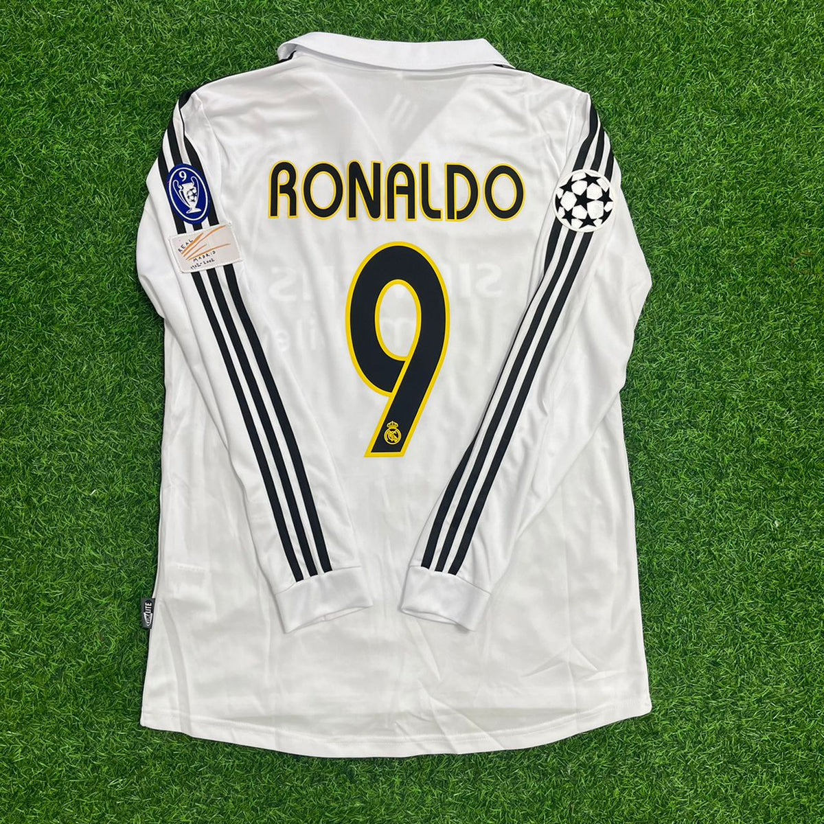 Maillot de football Ronaldo Nazário 2003 manches longues blanc