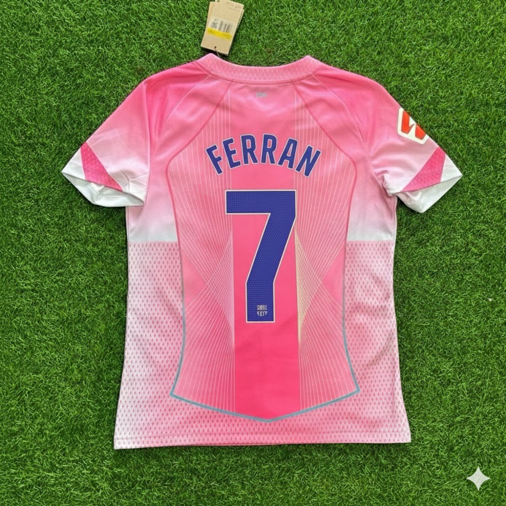 Ferran Torres Barcelona Home Pink New Season 2026 Jersey Trikot Maillot Soccer Shirt