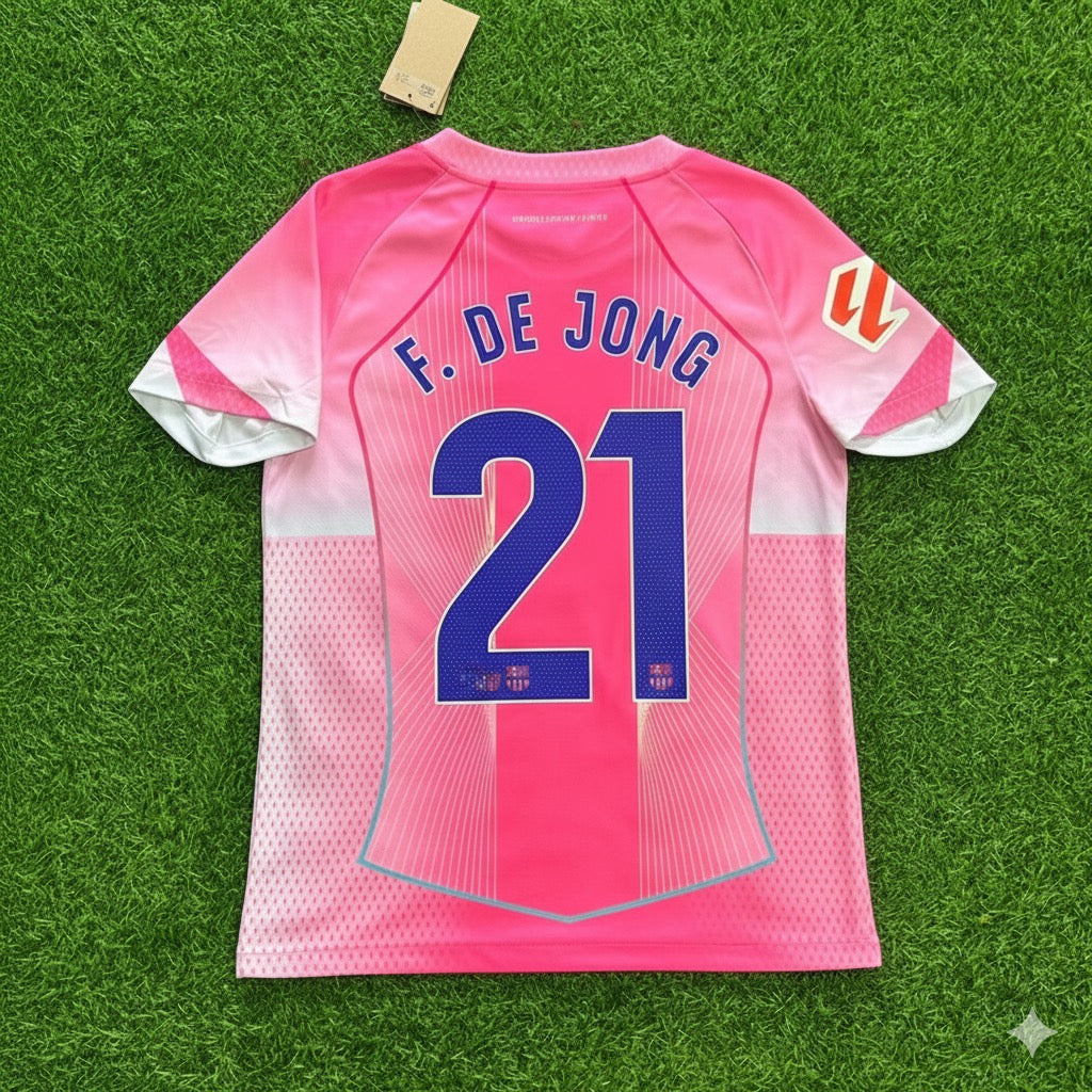 Frenkie de Jong Barcelona Heimtrikot Pink Neue Saison 2026 Fußballshirt