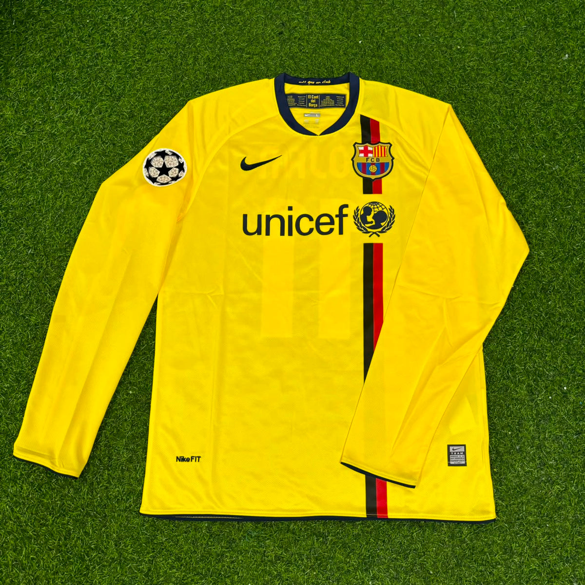 Bojan Krkić FC Barcelona Saison 08/09 Gelbes Auswärtstrikot Retro Fußballtrikot