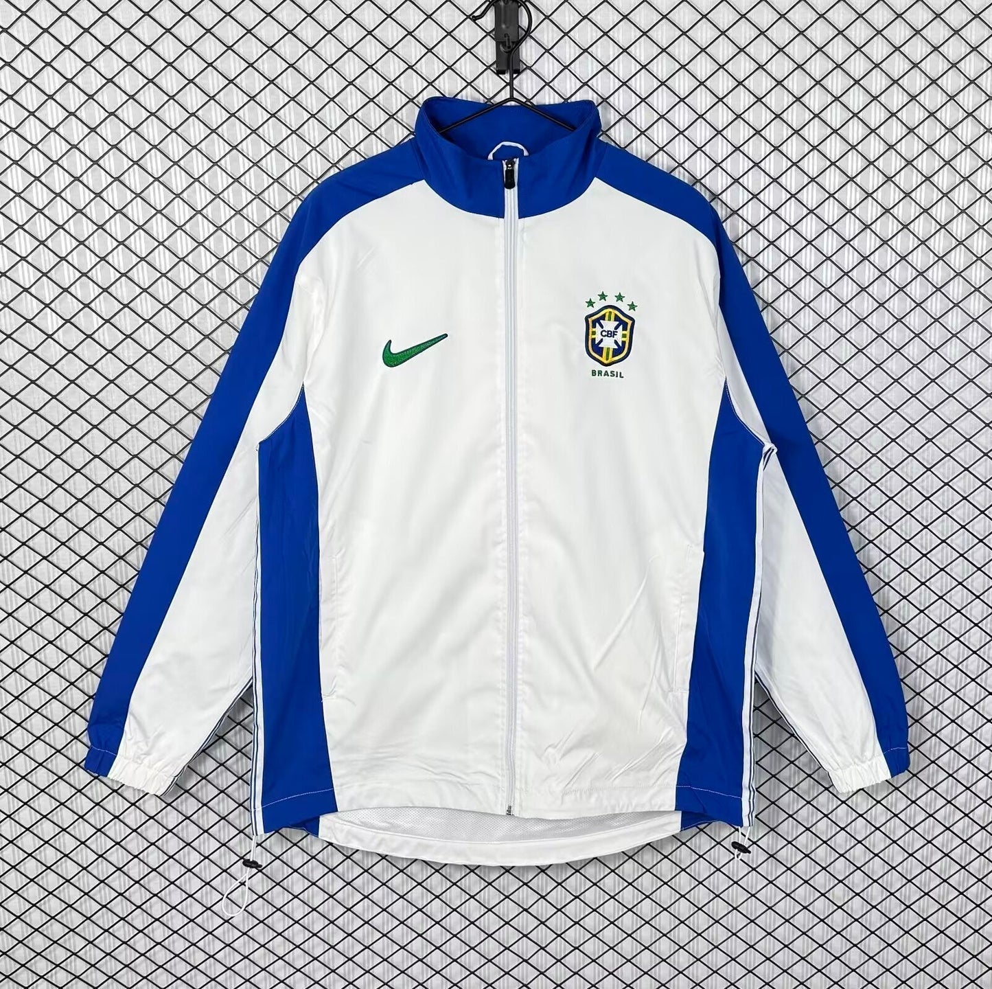 Brasilien 1998 Weiße Retro Windbreaker Jacke