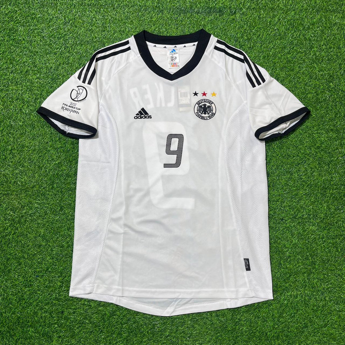 Camiseta de fĂștbol retro blanca de Alemania para el Mundial 2002 â Carsten Jancker