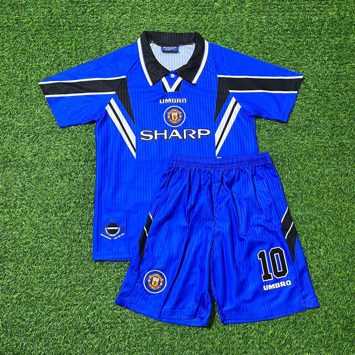 David Beckham Manchester United 1996/1997 Blaues Retro-Fußballtrikot