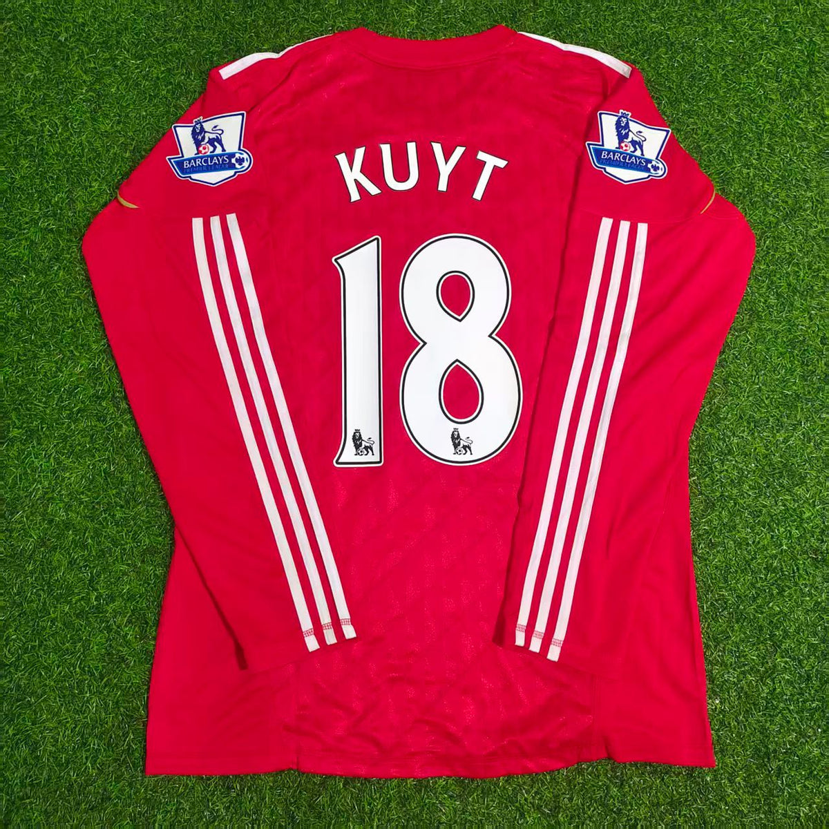 Dirk Kuyt Liverpool 2010 2012 Saison Langarm Rot Retro Trikot Fußballtrikot