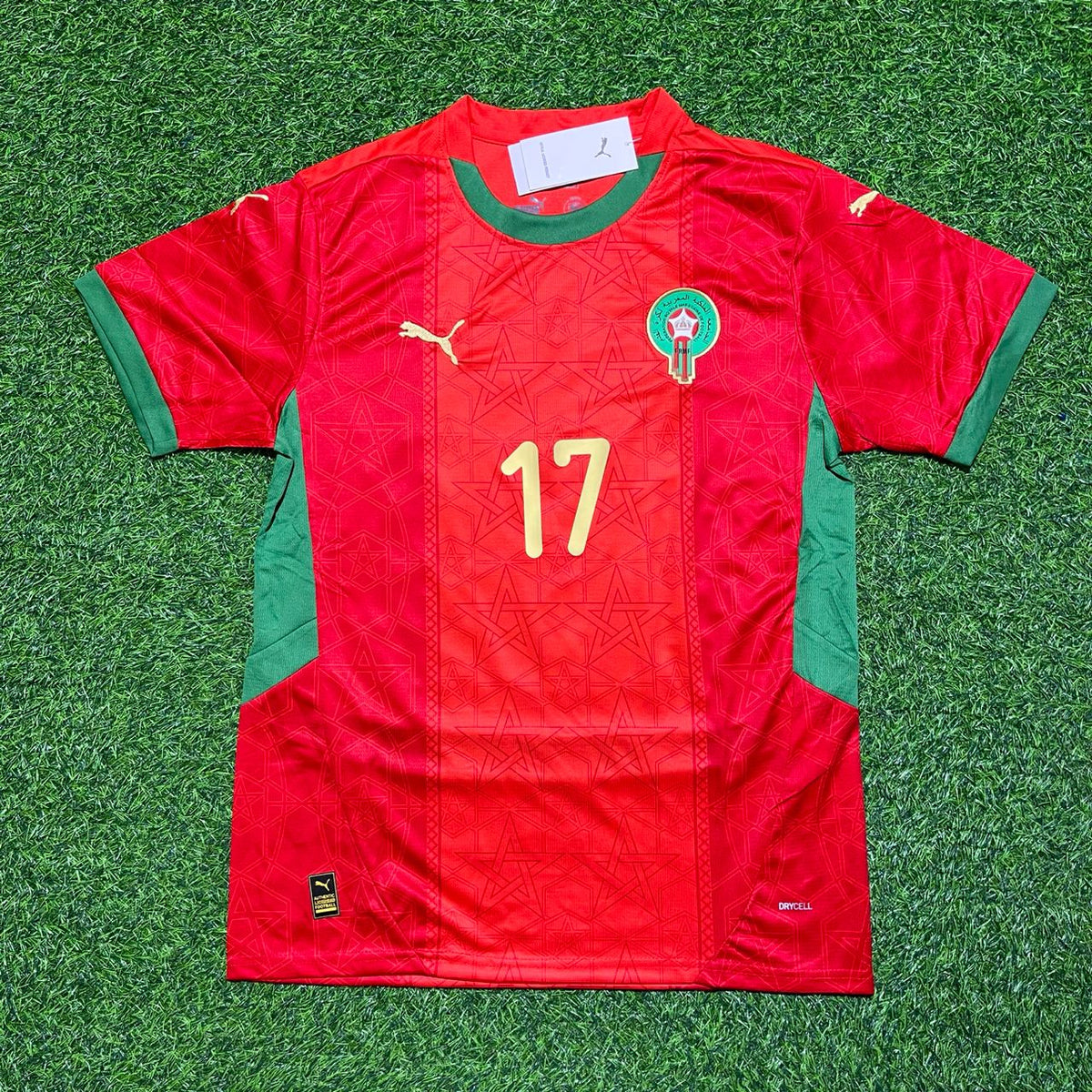 Ez Abde Ezzalzouli Marokko Afrika-Cup 2025 Rotes Fußballtrikot für die neue Saison
