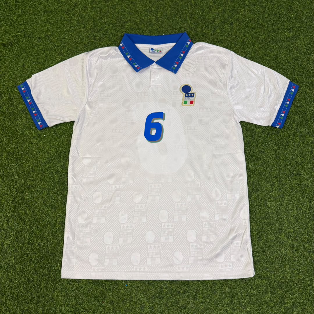Franco Baresi Italy 1994 World Cup White Retro Football Jersey Kit