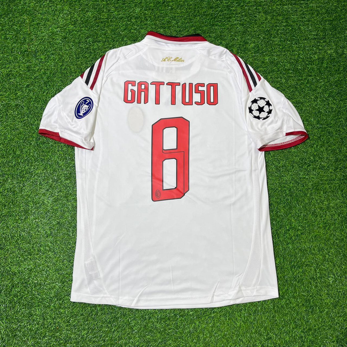 Gennaro Gattuso Milan Temporada 2009 2010 Camiseta Retro Blanca Trikot Maillot